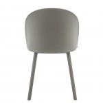 Stella dark gray polypropylene chair with cushioned seat