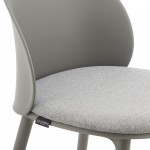 Stella dark gray polypropylene chair with cushioned seat