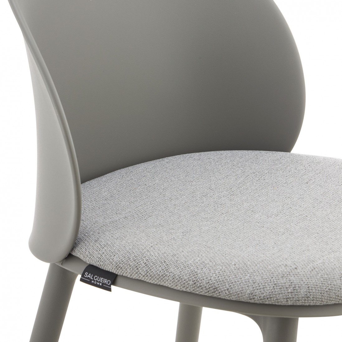 Stella dark gray polypropylene chair with cushioned seat