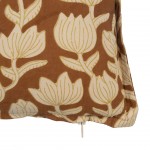 Almofada 641 em algod�o com padr�o floral terracota 50 x 50 cm