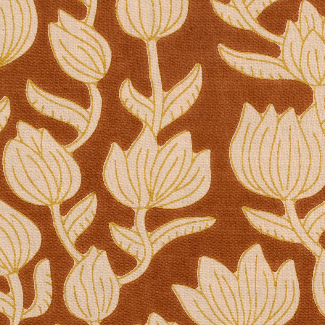 Almofada 641 em algod�o com padr�o floral terracota 50 x 50 cm