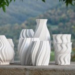 White ceramic 3D jar 845 26 cm