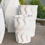 White ceramic 3D jar 845 26 cm