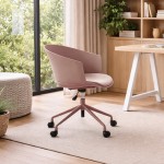 Adda pink office chair with metal legs