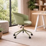 Adda green office chair with metal legs