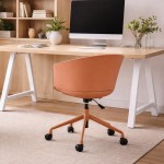 Adda orange office chair with metal legs