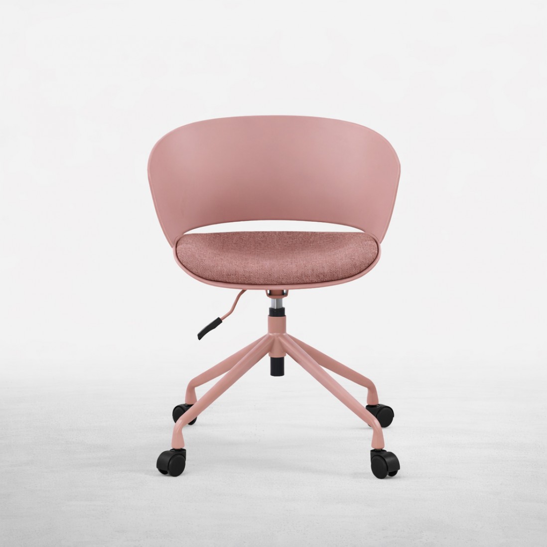 Adda pink office chair with metal legs
