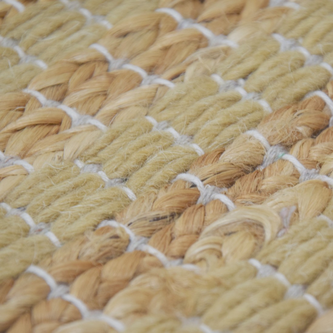 Area Rug Natural Jute in jute and wool beige color 002