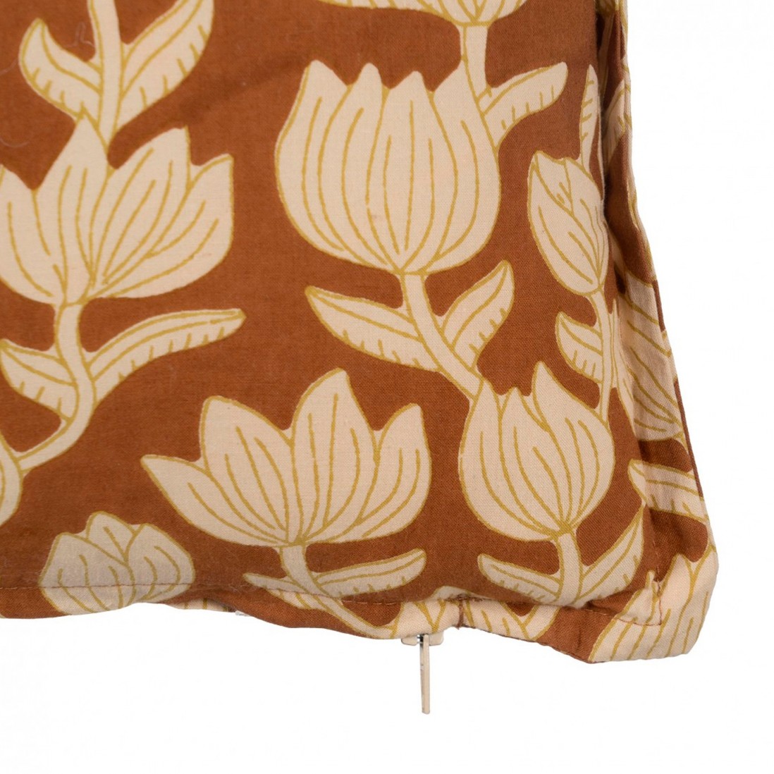 Cushion 640 in cotton with terracotta floral pattern 30 x 50 cm