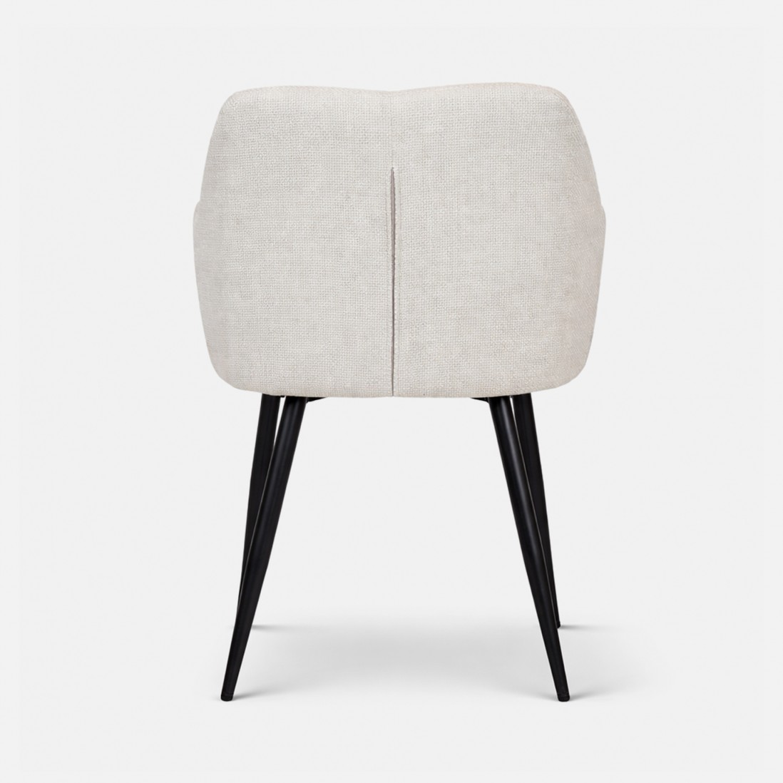 Narbona chair cream lined fabric and black metal legs