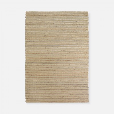 Area Rug Natural Jute in jute and wool beige color 002