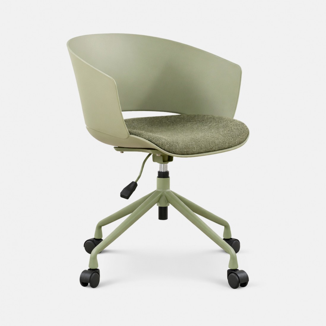 Adda green office chair with metal legs