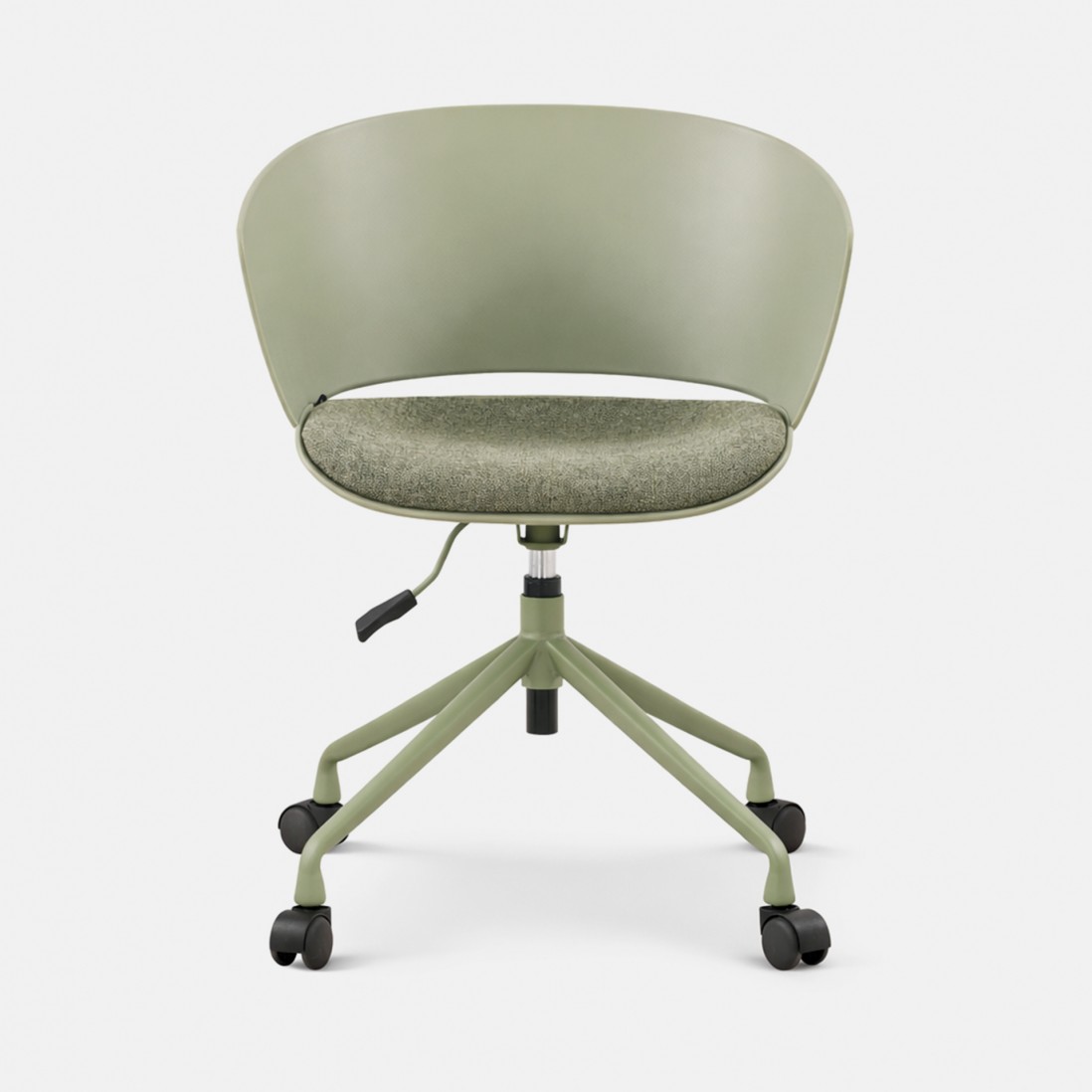 Adda green office chair with metal legs
