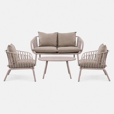 Piave garden set with 2 seater sofa + 2 armchairs and gray coffee table Piave garden set with 2 seater sofa + 2 armchairs and gray coffee table