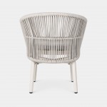 Trebbia light gray stackable outdoor chair in rope and aluminum