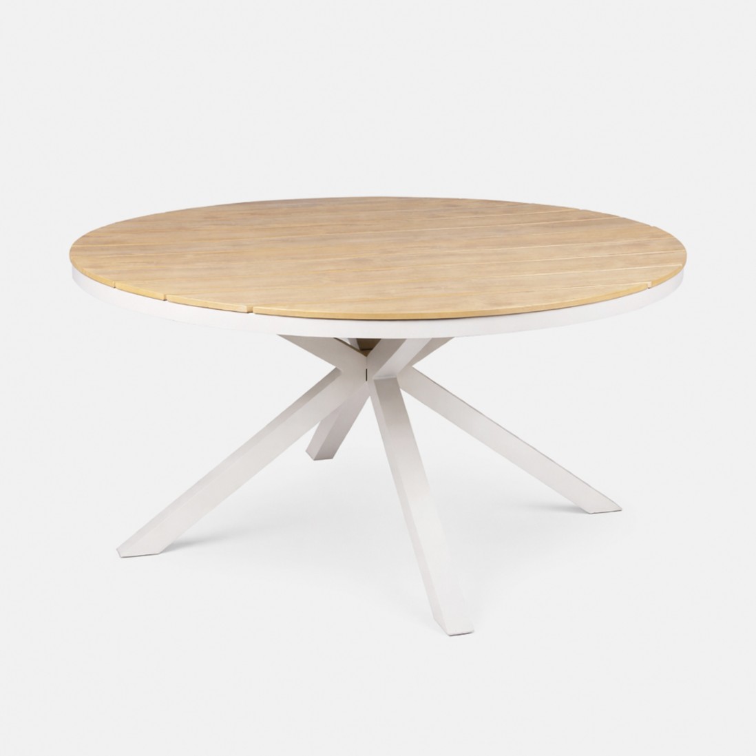 Liri round outdoor dining table in aluminum and polywood �140 cm