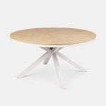 Liri round outdoor dining table in aluminum and polywood �140 cm