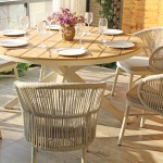 Liri round outdoor dining table in aluminum and polywood �140 cm