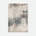 Abstract area rug Corfu 57724 in beige brown and blue