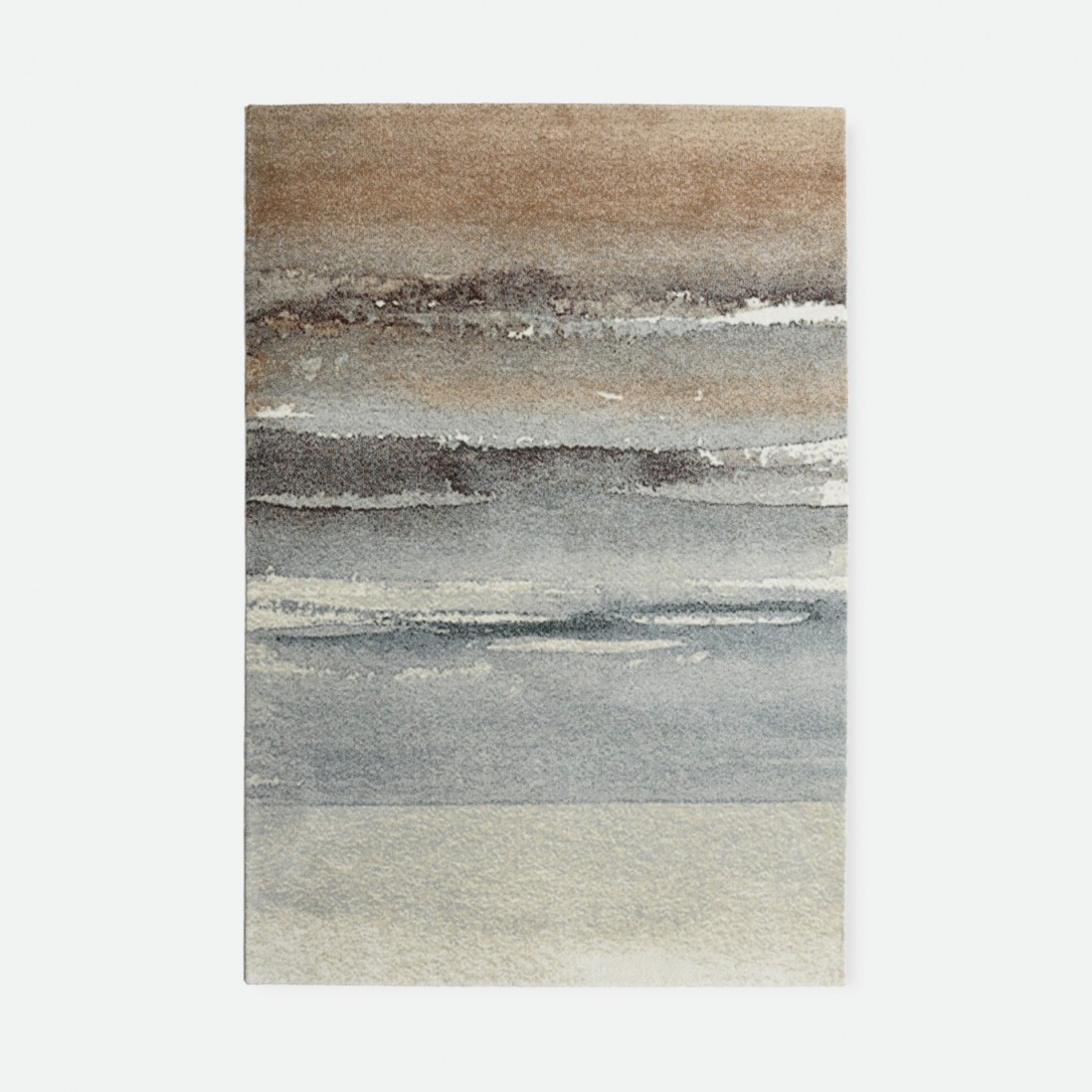 Abstract area rug Corfu 57718 in beige brown and blue