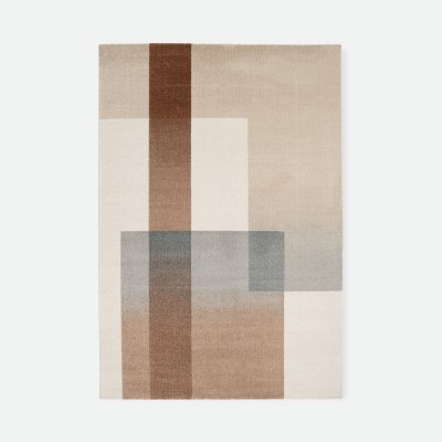 Geometric area rug Corfu 57706 in beige brown and blue Geometric area rug Corfu 57706 in beige brown and blue