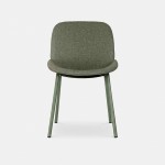 Velino chair in green fabric with steel legs finished in green