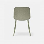 Velino chair in green fabric with steel legs finished in green