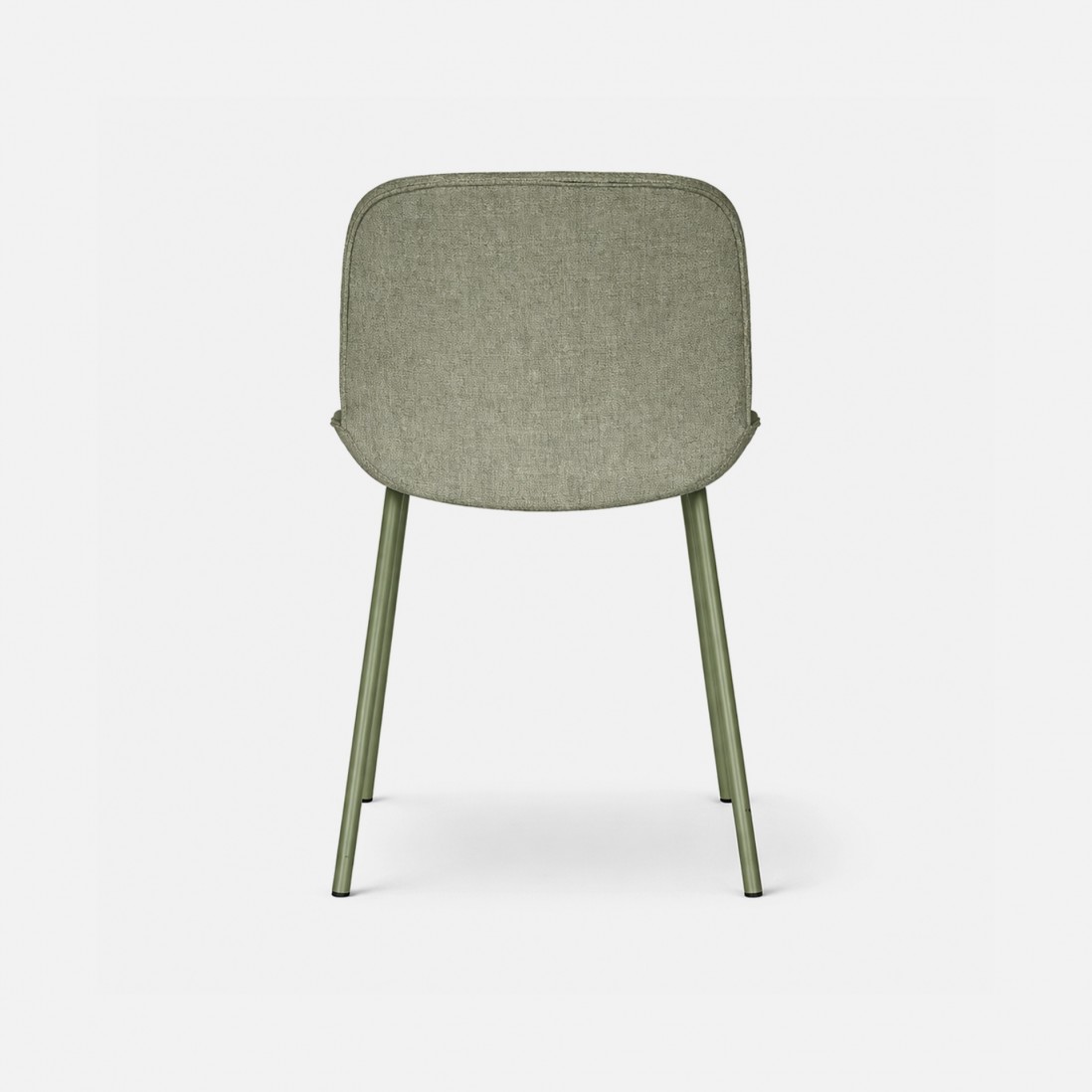 Velino chair in green fabric with steel legs finished in green