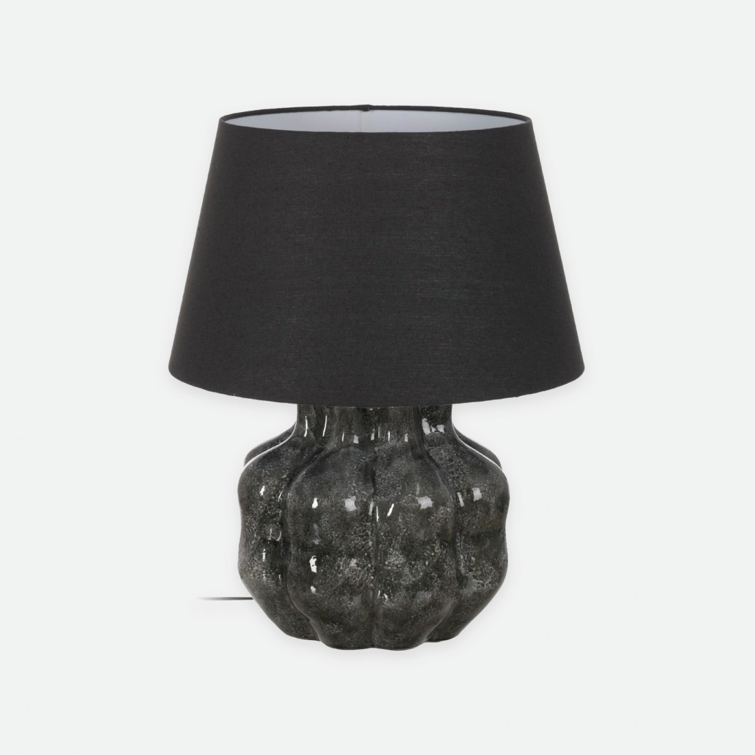 Candeeiro de mesa 082 em cer�mica cinza escuro 63 cm