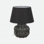 Candeeiro de mesa 082 em cer�mica cinza escuro 63 cm