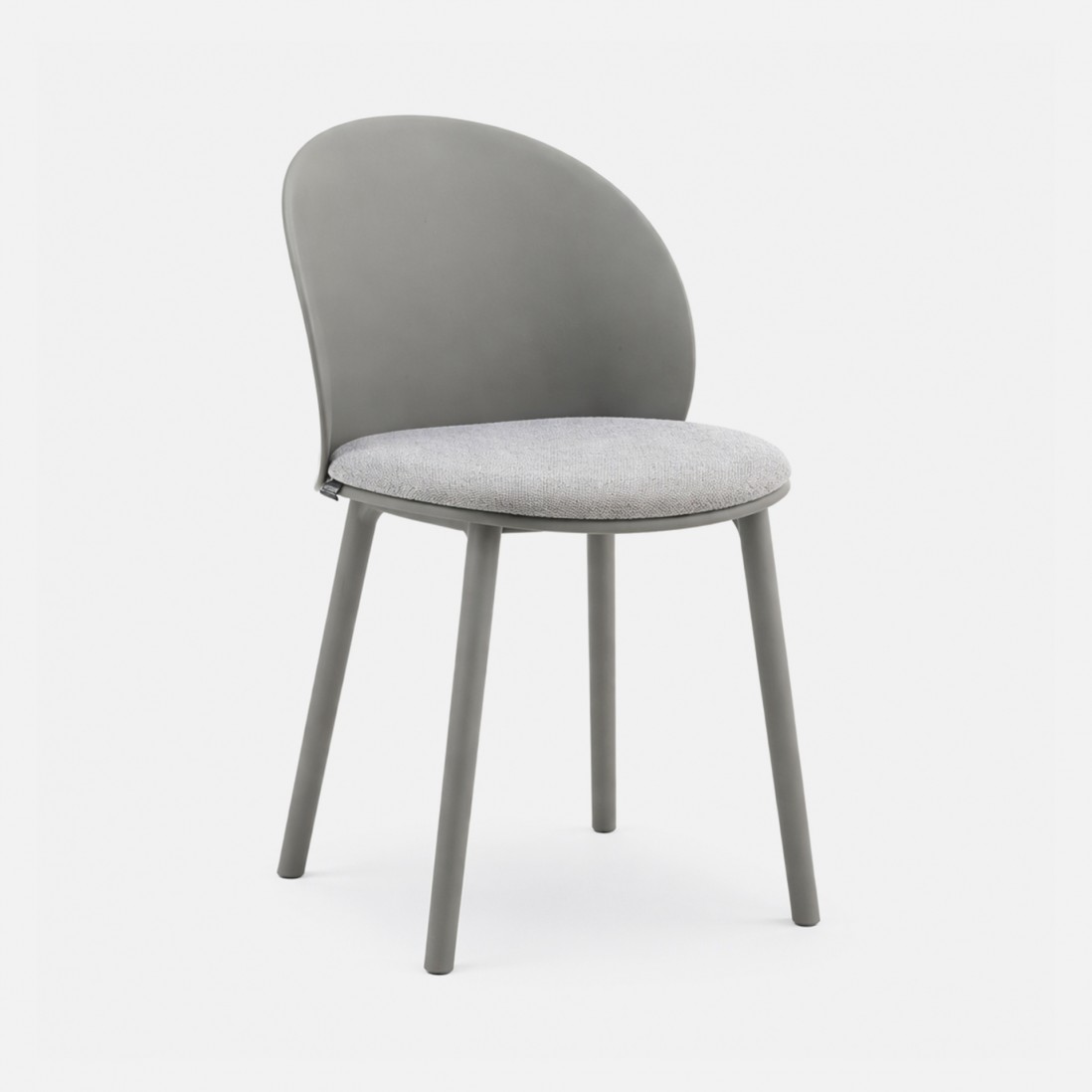 Stella dark gray polypropylene chair with cushioned seat