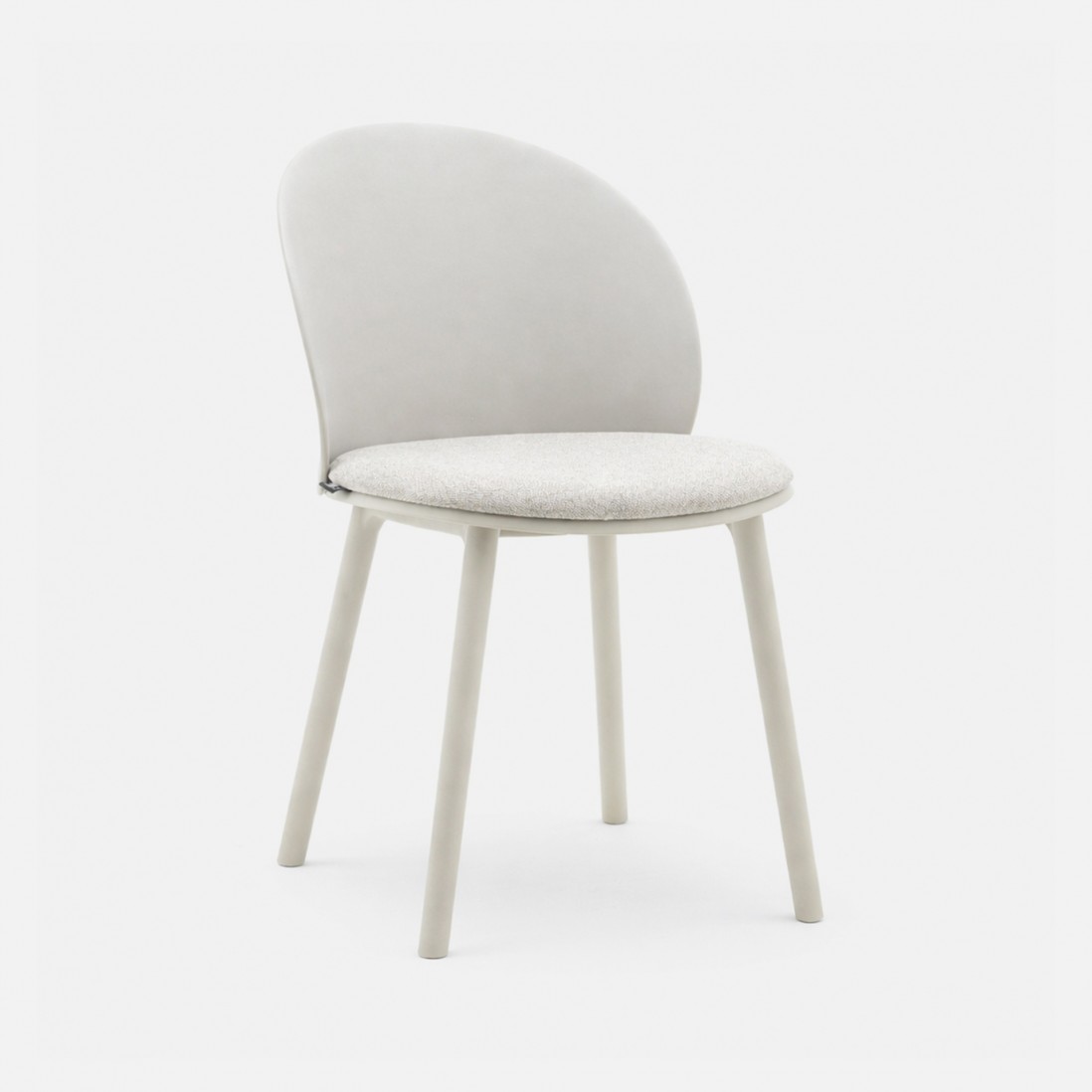 Stella light gray polypropylene chair with cushioned seat