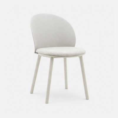 Stella light gray polypropylene chair with cushioned seat Stella light gray polypropylene chair with cushioned seat