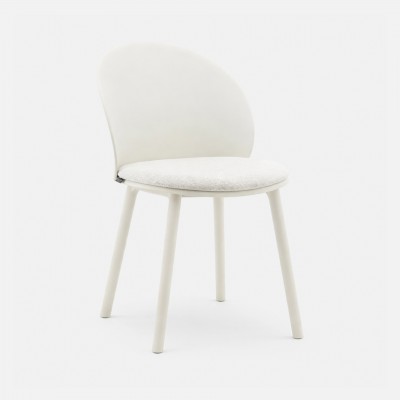 Stella cream polypropylene chair with cushioned seat Stella cream polypropylene chair with cushioned seat