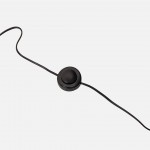 Studio table lamp in metal with a sanded black finish