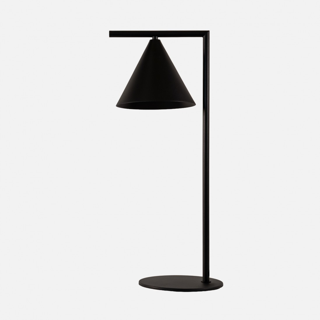 Studio table lamp in metal with a sanded black finish