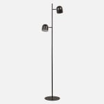 Pip black LED floor lamp, dimmable and adjustable