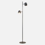 Pip black LED floor lamp, dimmable and adjustable