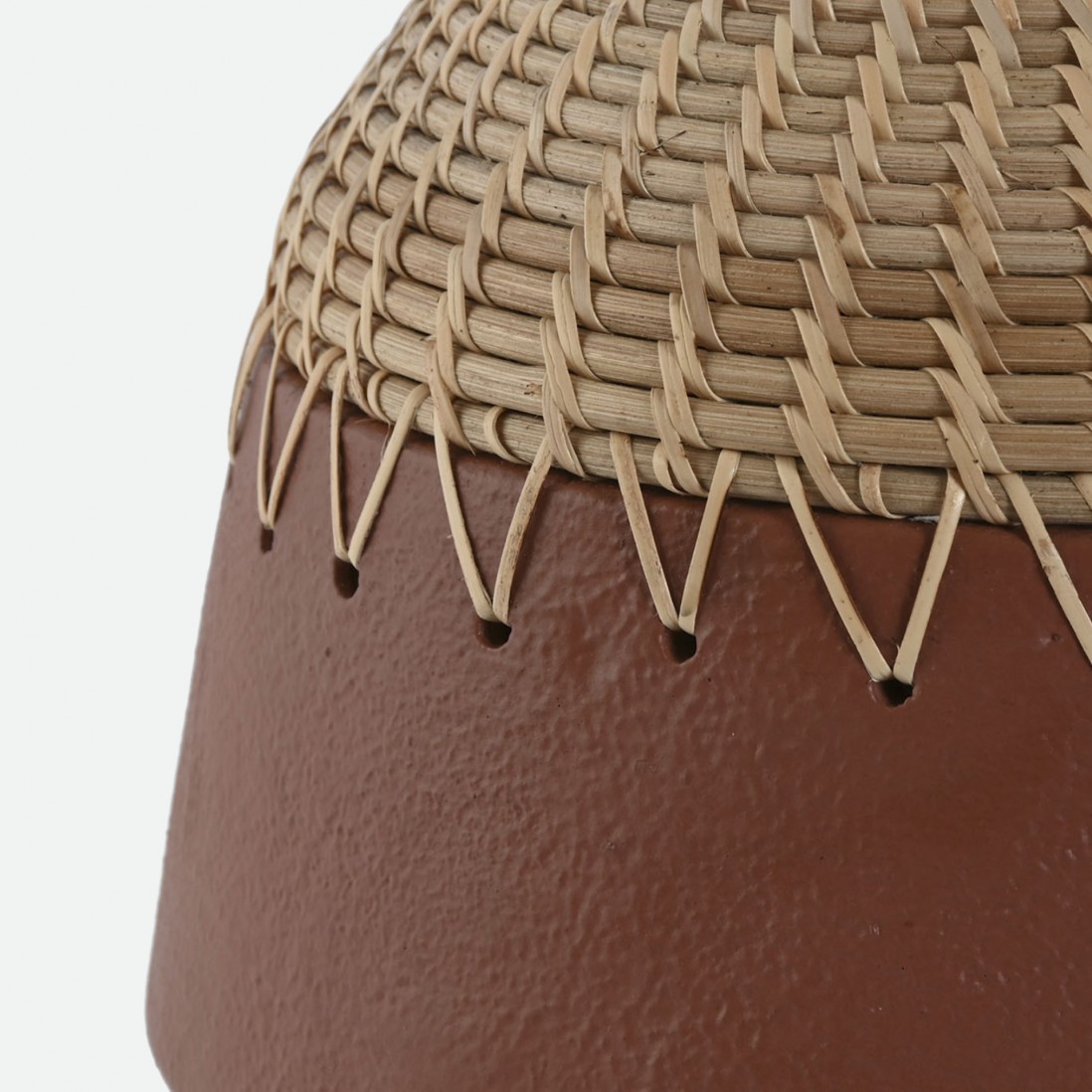 Jar 013 in terracotta and raffia 35 cm