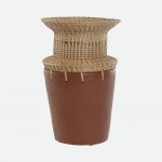 Jarra 014 em terracota e r�fia 35 cm