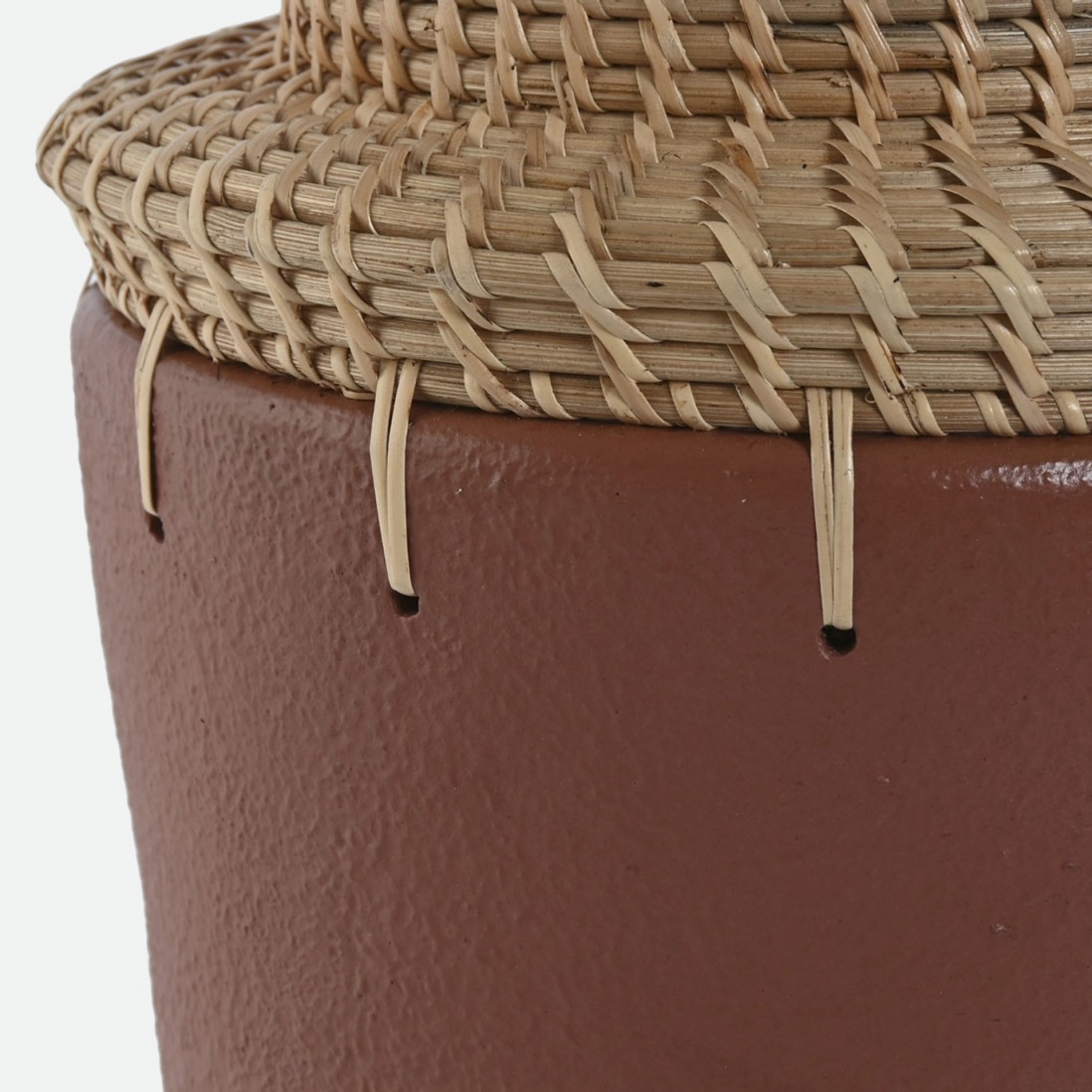 Jarra 014 em terracota e r�fia 35 cm