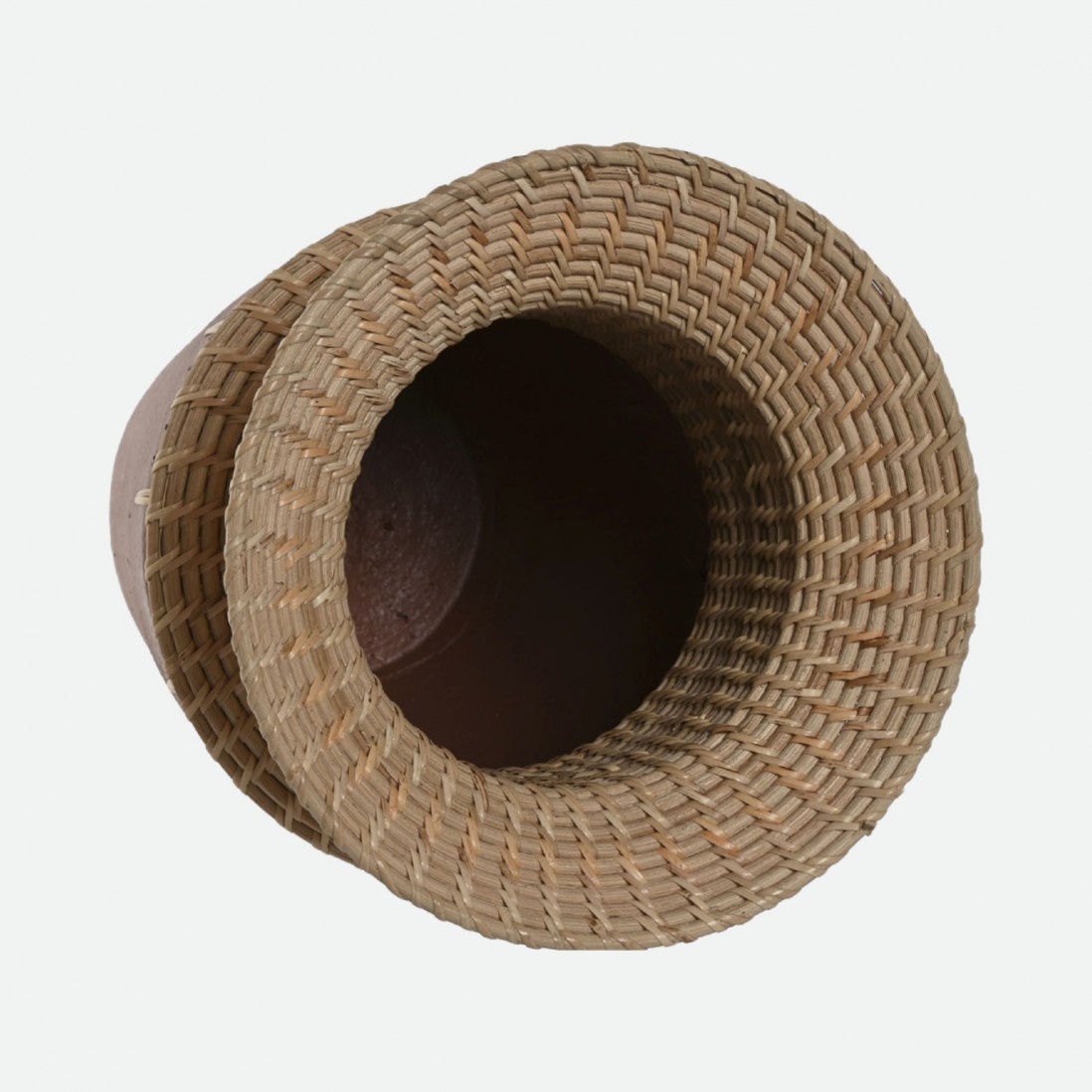 Jarra 014 em terracota e r�fia 35 cm