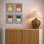Abstract painting 053 hand painted yellow 44 x 54 cm