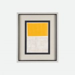 Abstract painting 053 hand painted yellow 44 x 54 cm