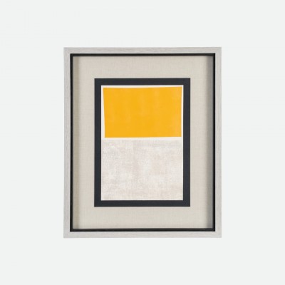 Abstract painting 053 hand painted yellow 44 x 54 cm
