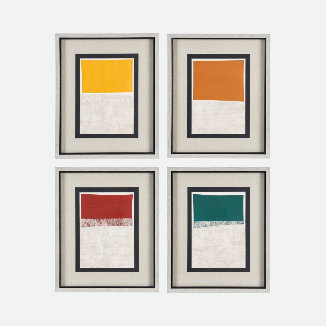 Abstract painting 053 hand painted yellow 44 x 54 cm