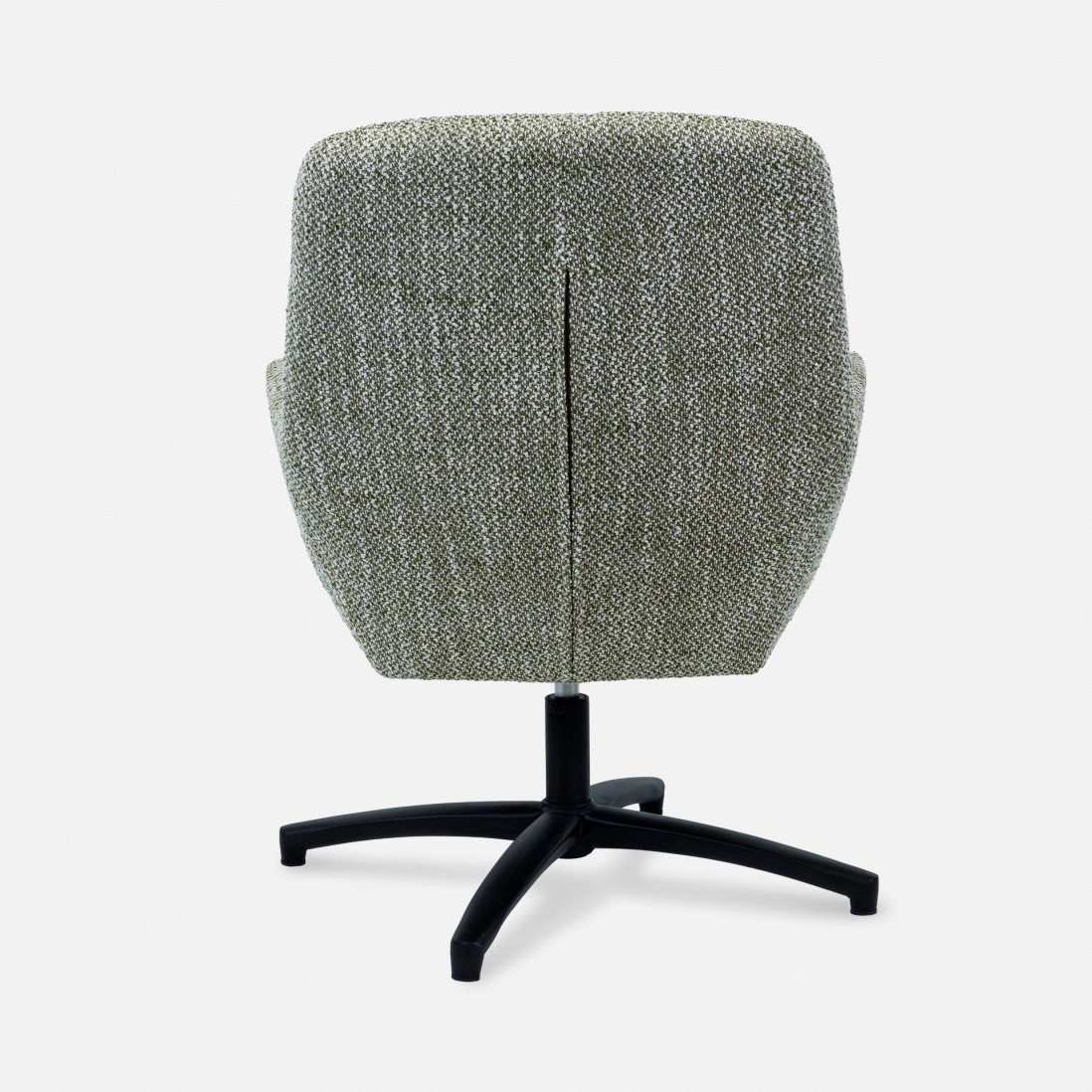 Drava swivel armchair in green chenille