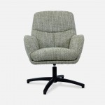 Drava swivel armchair in green chenille