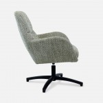 Drava swivel armchair in green chenille