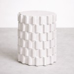 Round Jazz white ceramic side table �35 cm